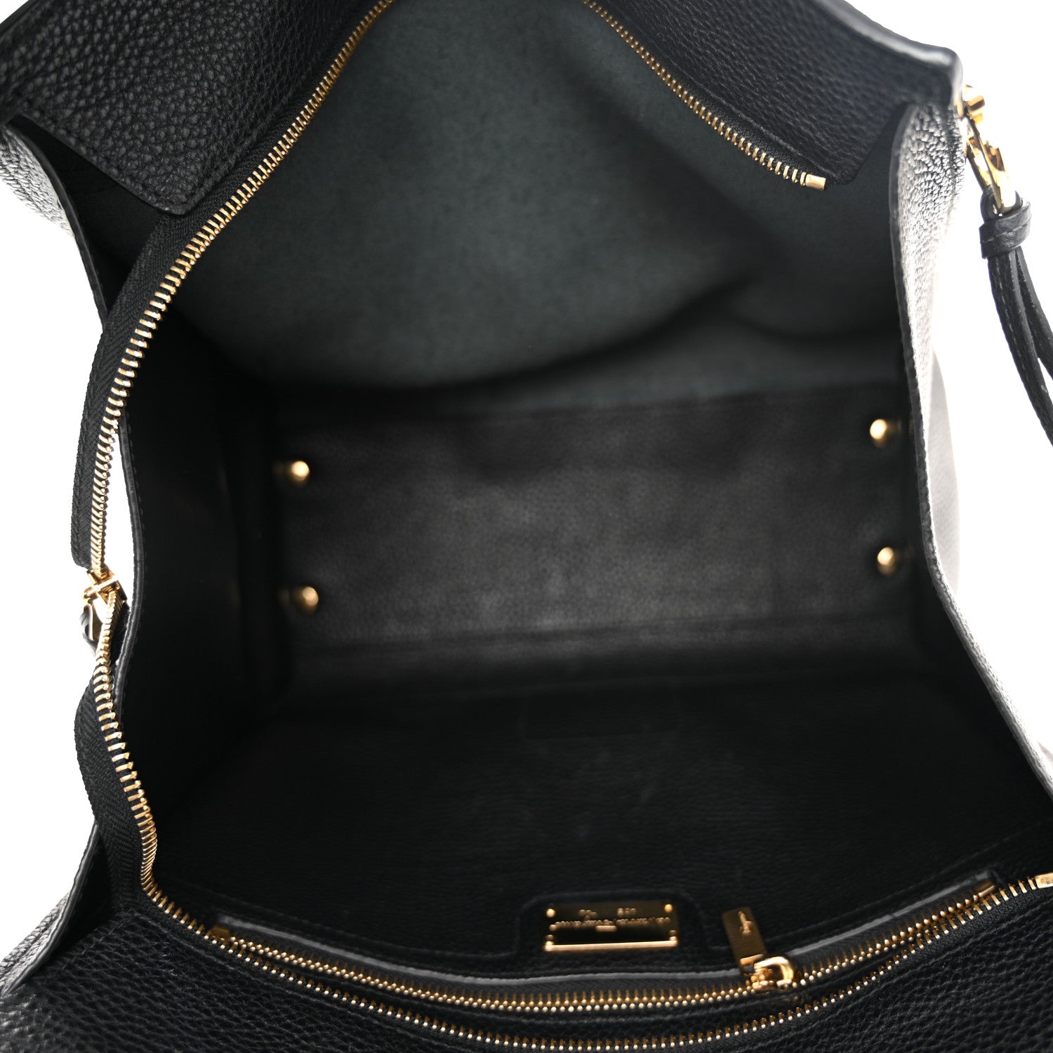 Salvatore Ferragamo Hammered Calfskin Double Handle Large Amy Tote Black 5 of 11