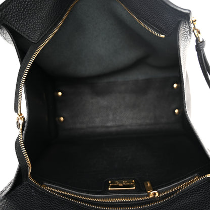 Salvatore Ferragamo Hammered Calfskin Double Handle Large Amy Tote Black 5 of 11