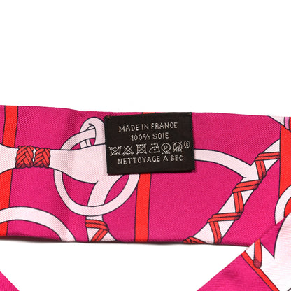Hermes Silk Panoplie Equestre Twilly Fuchsia Rose Rouge 4 of 4
