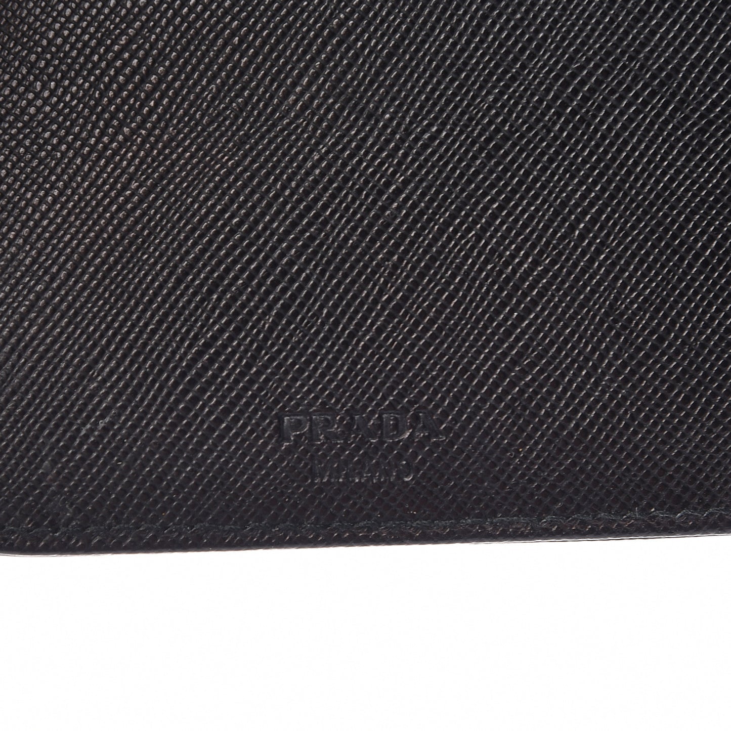 Saffiano Metal Compact Zip Around Wallet Black