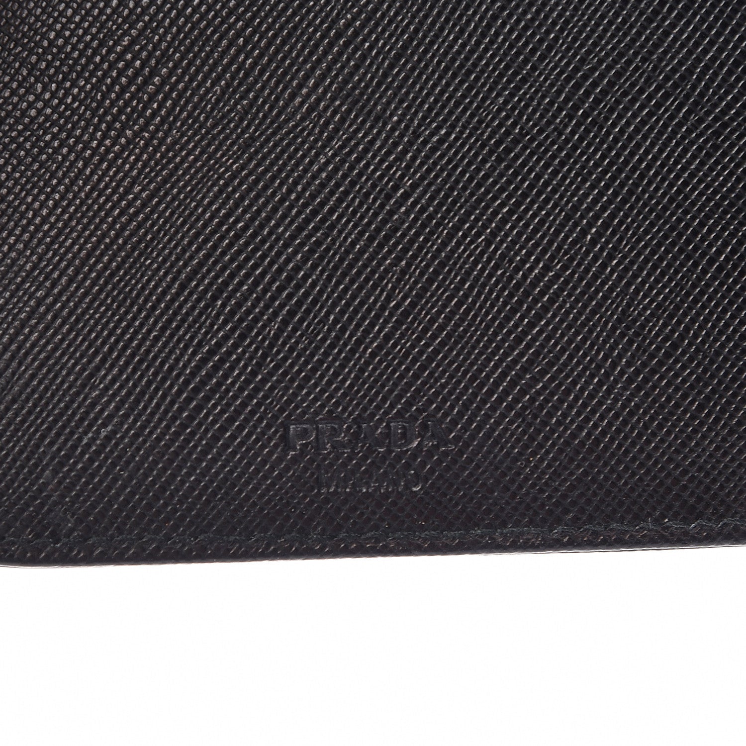Prada Saffiano Metal Compact Zip Around Wallet Black 7 of 11