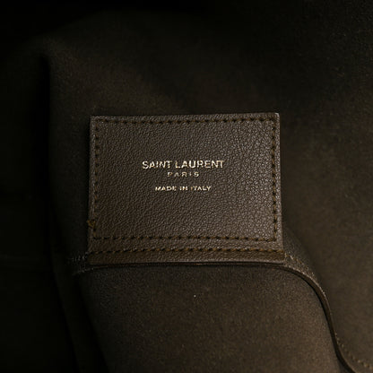 Saint Laurent Calfskin Large Shopping Tote Dark Green 7 of 28