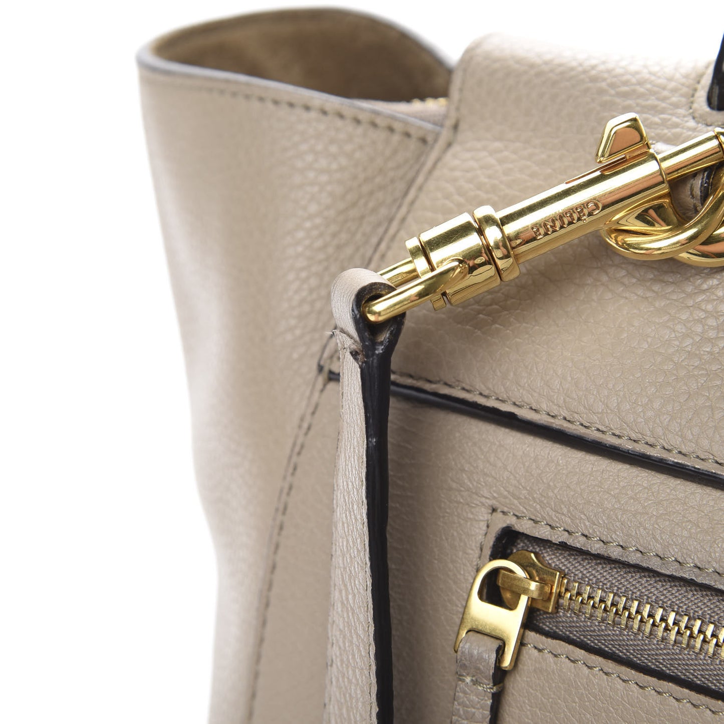 Drummed Calfskin Mini Belt Bag Light Taupe