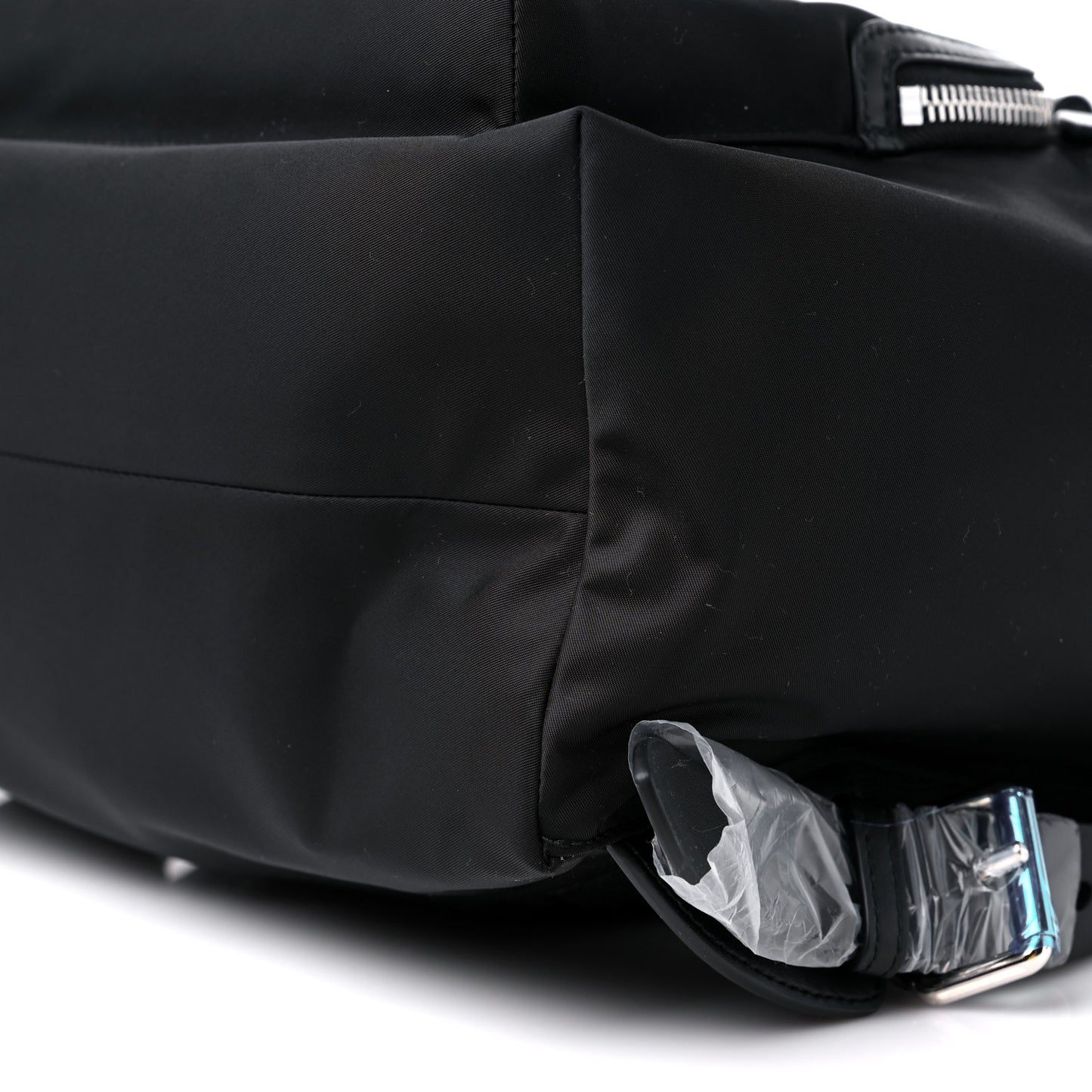 Nylon Logo Print Backpack Black