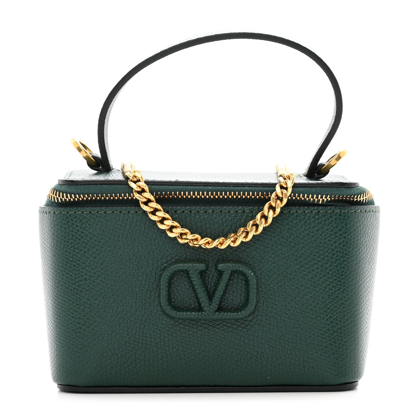Grained Calfskin VSling Vanity Case English Green