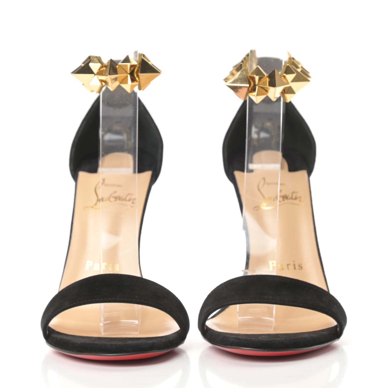 Christian Louboutin Veau Velours Planetava Spike 100 Sandals 36.5 Black 2 of 8