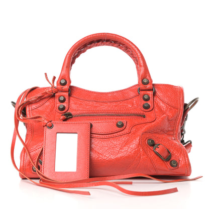 Balenciaga Agneau Classic Hardware Mini City Rouge Coquelicot Rouge Braise 3 of 11