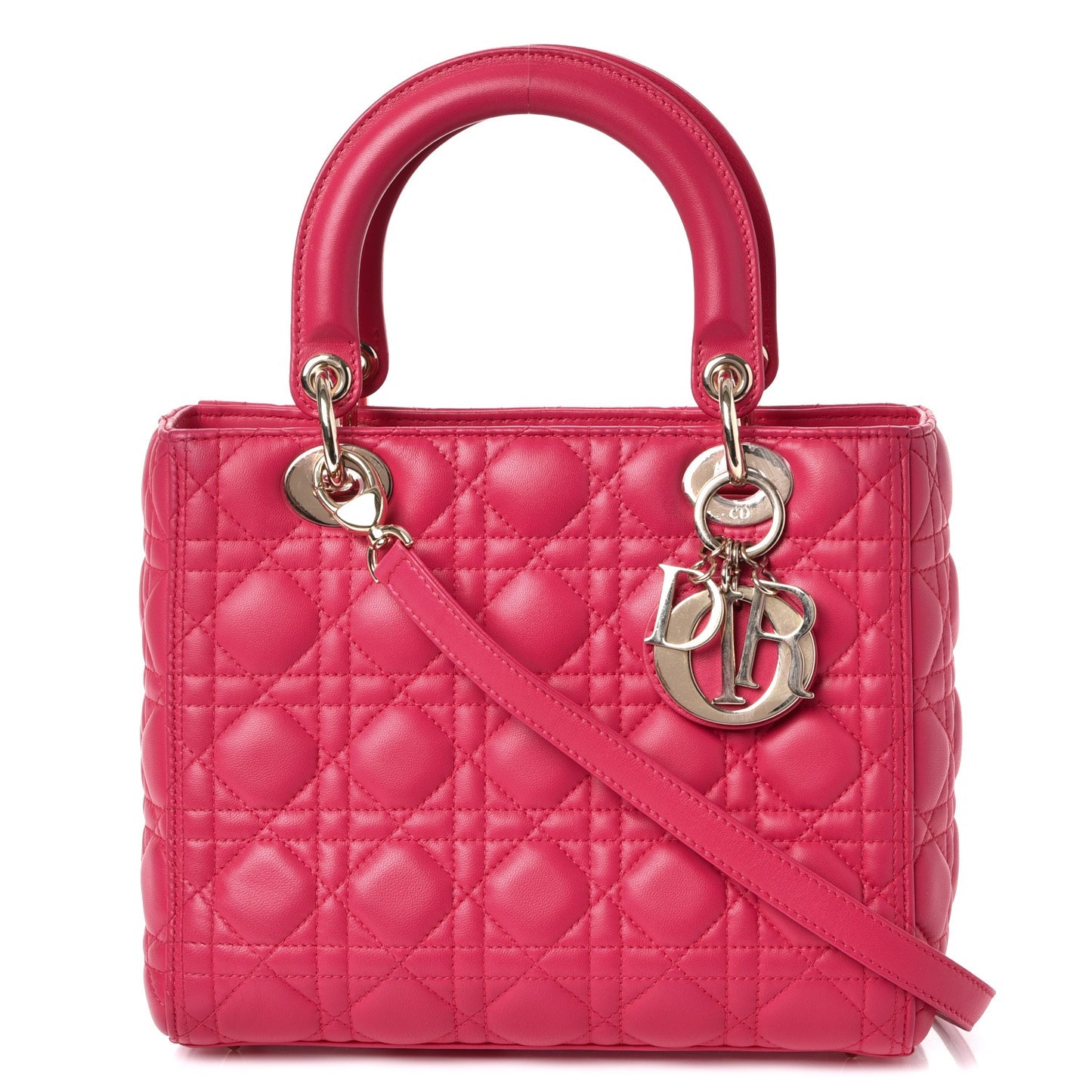 Lambskin Cannage Medium Lady Dior Pink