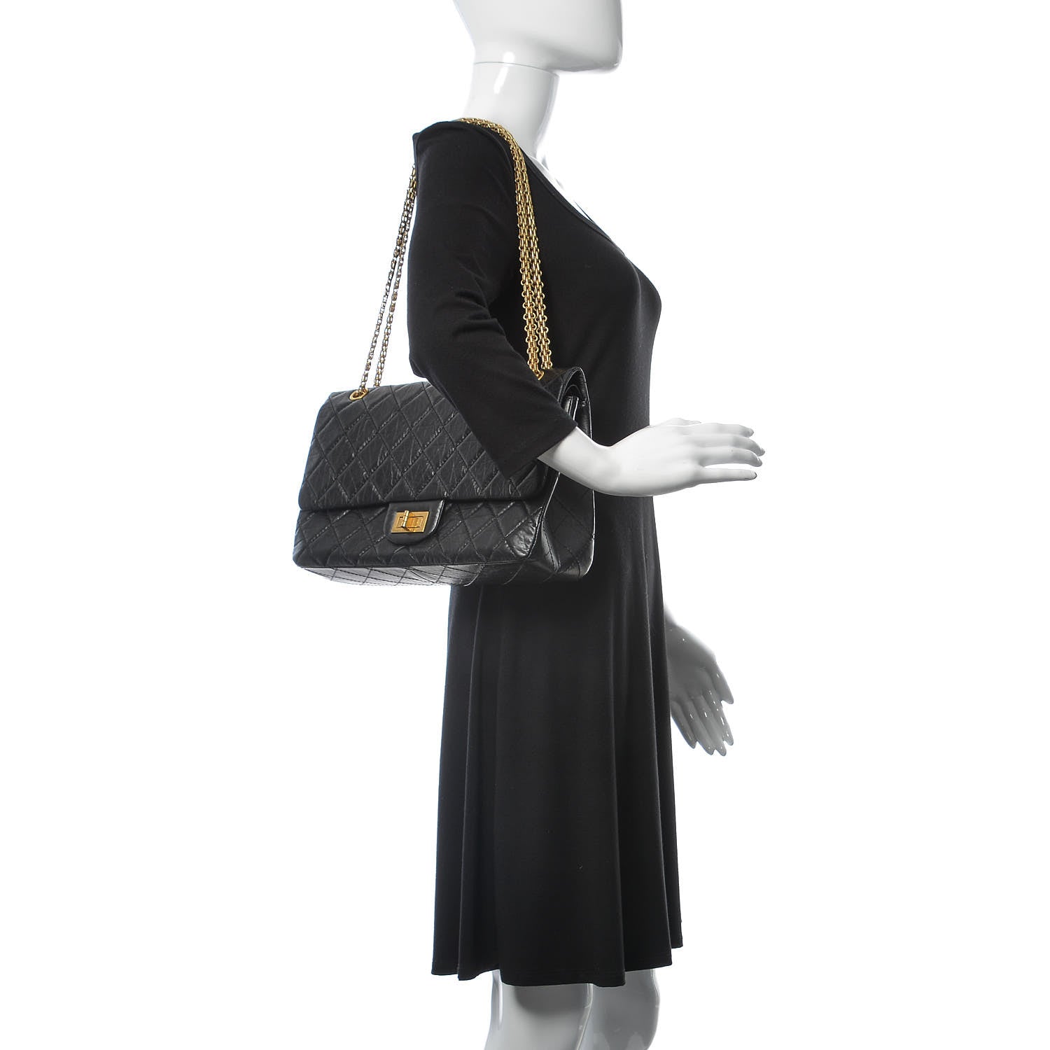 Chanel Aged Calfskin Quilted 2.55 Reissue 227 Flap Black 2 of 9