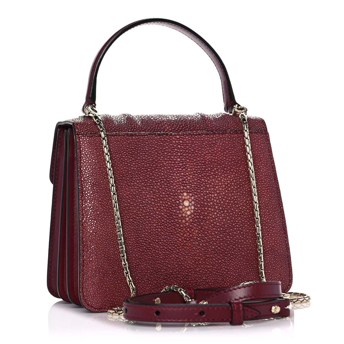 Calfskin Galuchat Serpenti Forever Crossbody Plum