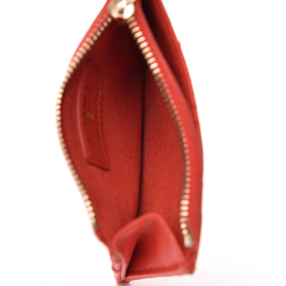 Chanel Lambskin Quilted Zip Card Holder Red 5 of 8