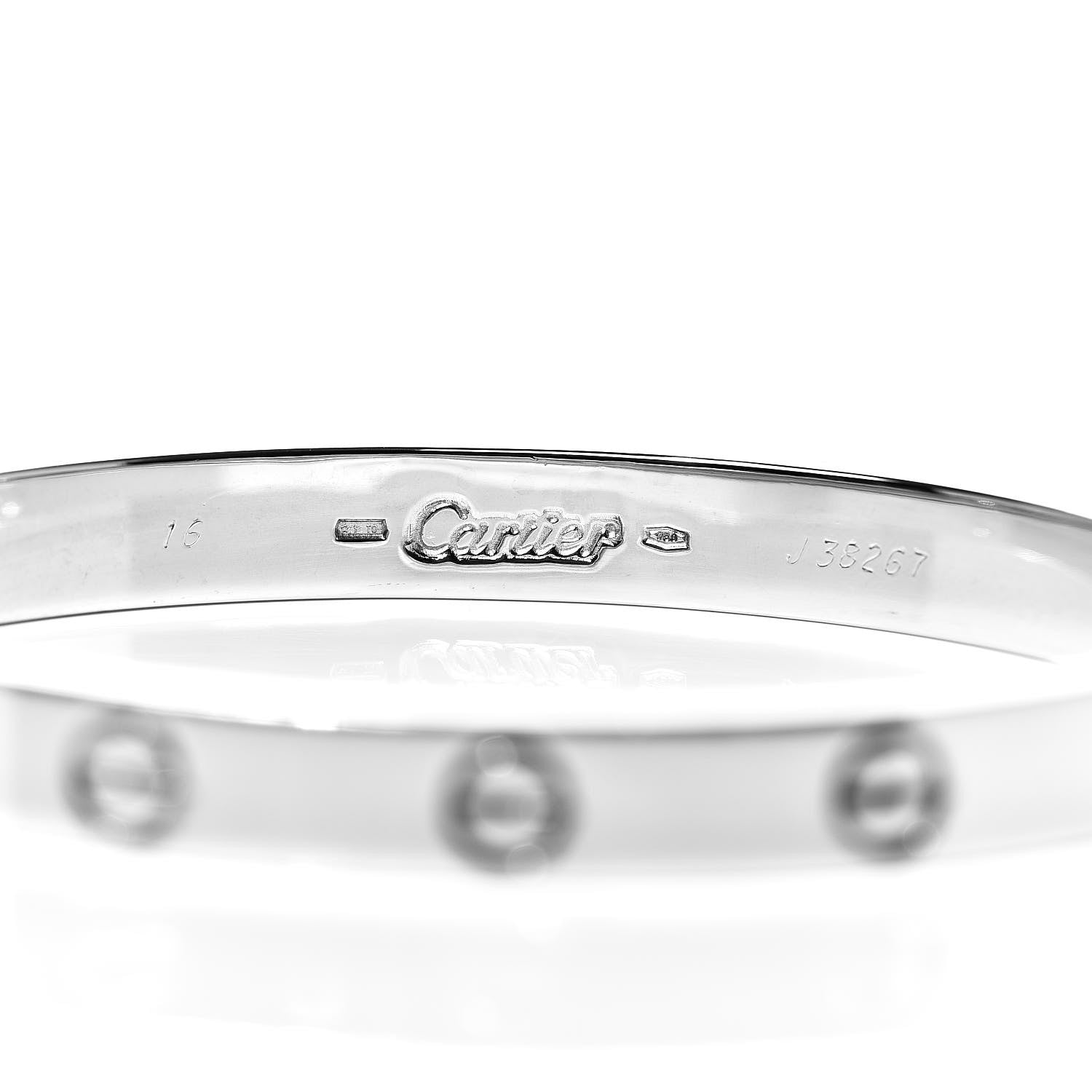 Cartier 18K White Gold LOVE Bracelet 16 6 of 7