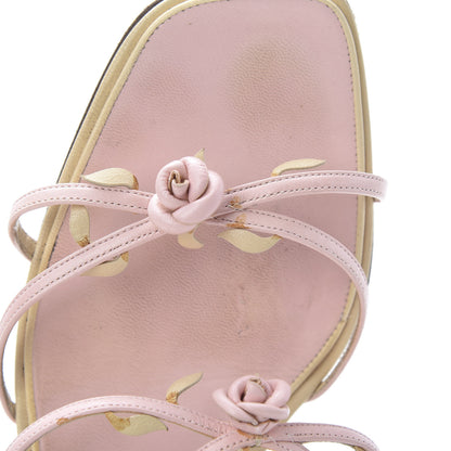 Chanel Lambskin Camellia Sandals 39.5 Pink 16 of 18