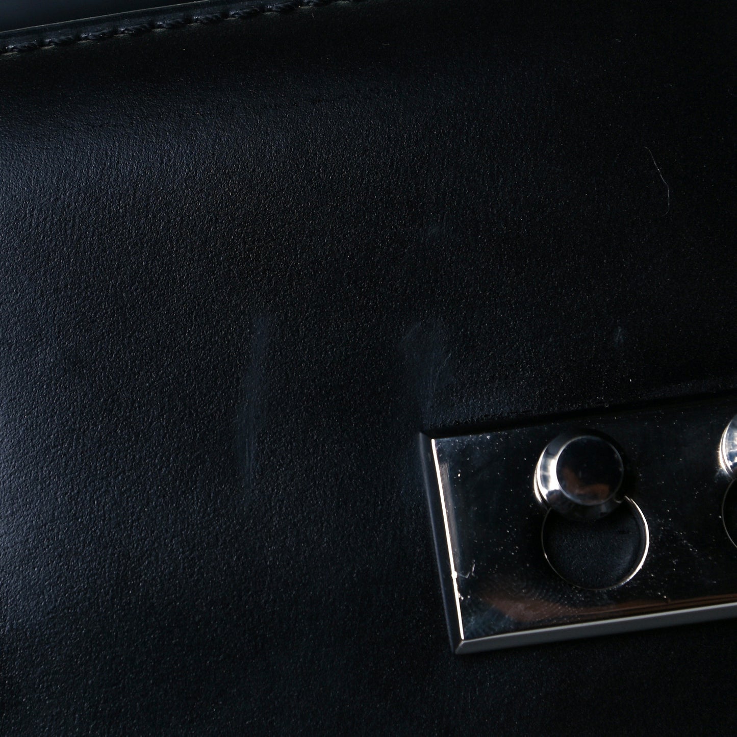 Calfskin MM Tempete Satchel Black