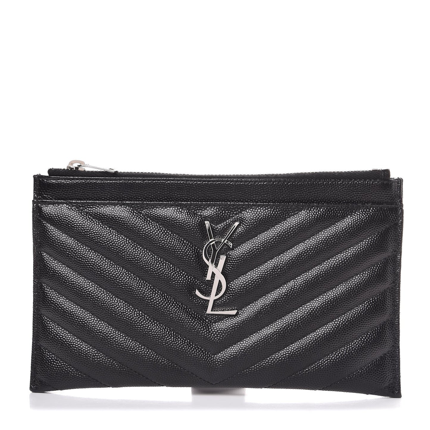 Grain De Poudre Chevron Monogram Bill Pouch Black