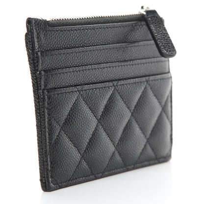 Chanel Caviar Quilted CC Zip Card Holder Black 3 of 8