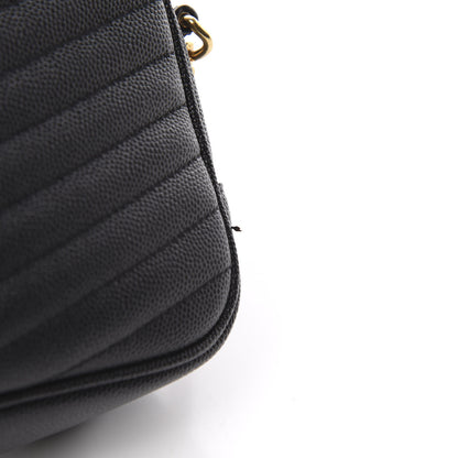 Saint Laurent Grain De Poudre Matelasse Monogram Mini Lou Camera Bag Black 11 of 13
