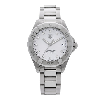Tag Heuer Stainless Steel Diamond Mother of Pearl 33mm Aquaracer Lady Quartz Watch WAF1313 1 of 4