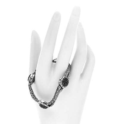 John Hardy Sterling Silver Black Sapphire Kali Four Station Bracelet 2 of 4