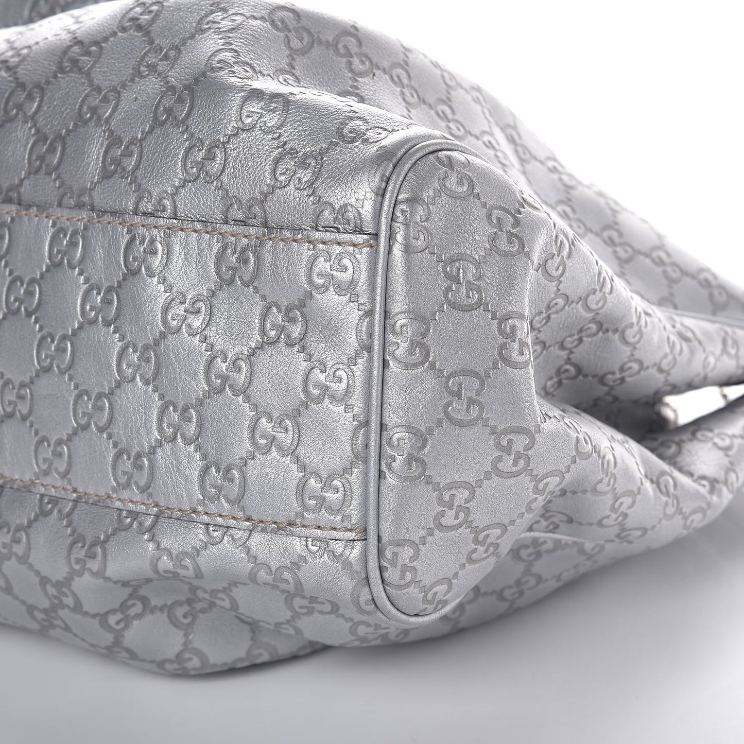 Guccissima Large Sukey Tote Silver