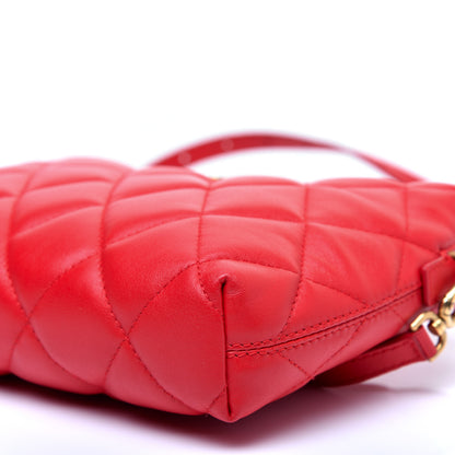 Balenciaga Nappa Calfskin Quilted Touch B Camera Shoulder Bag Bright Red 7 of 11