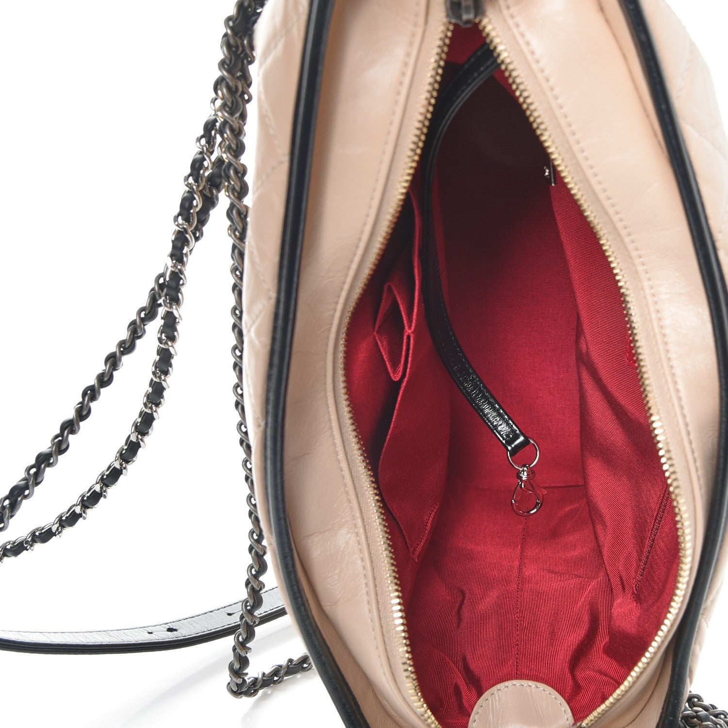 Chanel Aged Calfskin Quilted Medium Gabrielle Hobo Beige Black 5 of 10