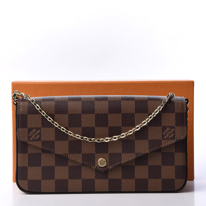 Louis Vuitton Damier Ebene Pochette Felicie Chain Wallet 12 of 12
