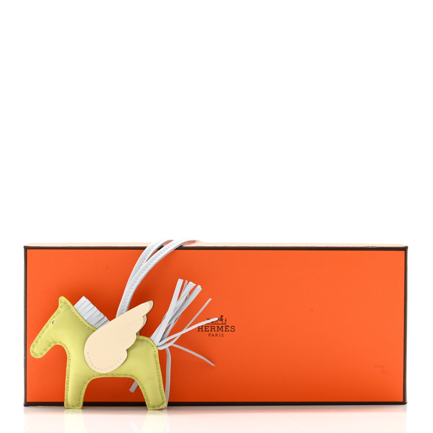 Hermes Milo Lambskin Grigri Rodeo Pegase Horse Bag Charm PM Jaune Bourgeon Bleu Brume Nata 5 of 5