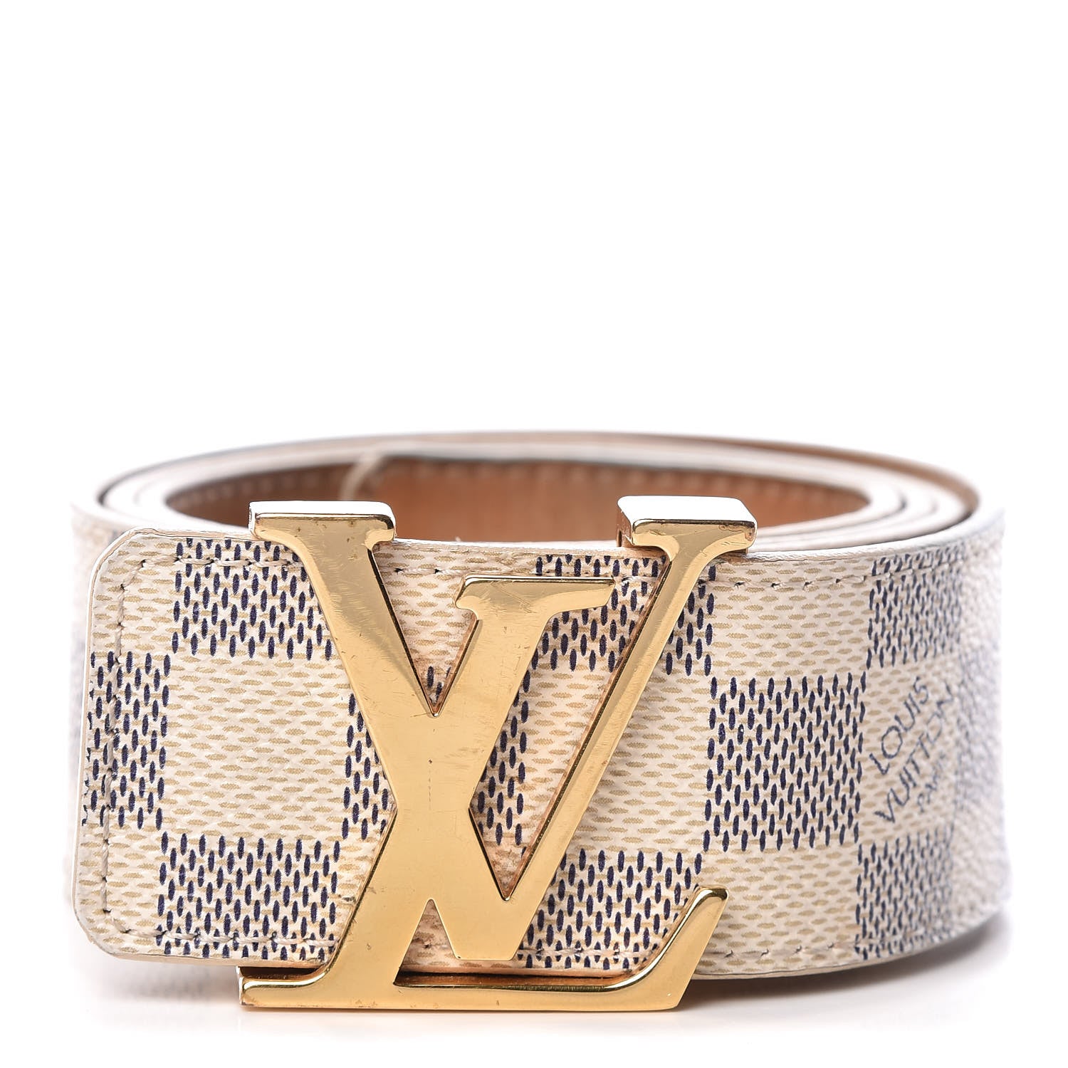 Louis Vuitton Damier Azur LV Initiales Belt 85 34 1 of 9