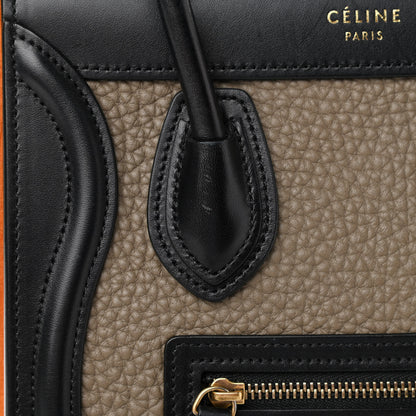 Celine Bullhide Calfskin Nubuck Nano Tri-Color Luggage Tawny 12 of 13