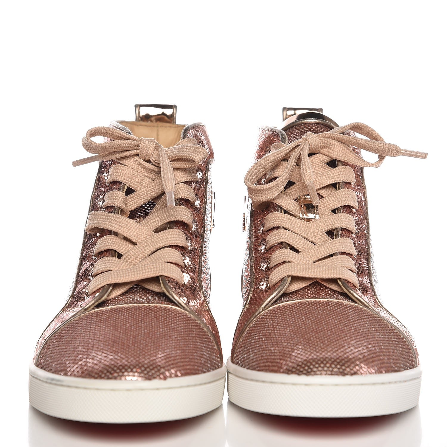 Christian Louboutin Metallic Sequin Bip Bip Orlato Flat Sneakers 39 Nude 3 of 10