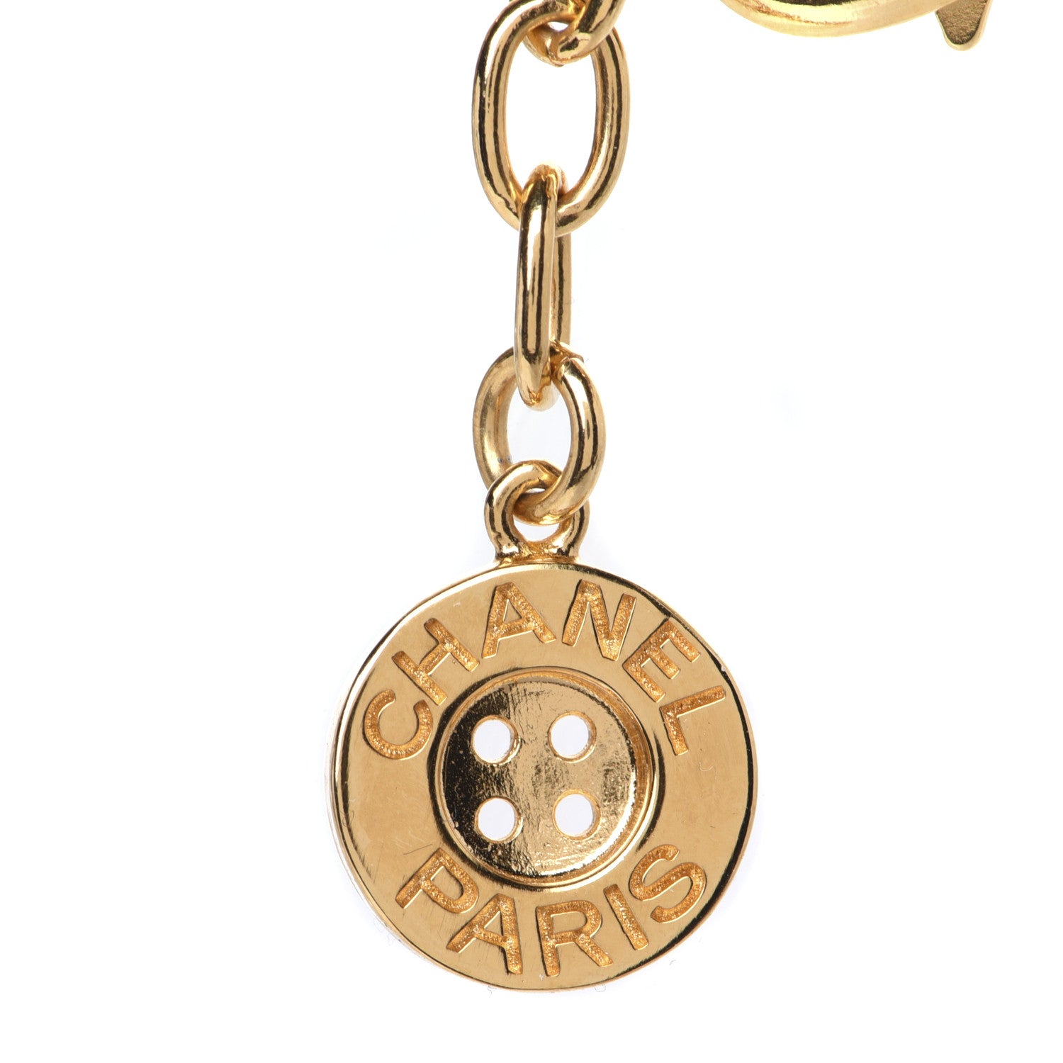 Chanel Pearl CC Paris Button Short Necklace Gold 7 of 12