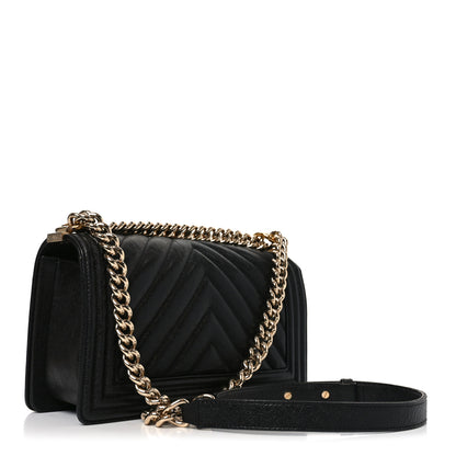 Chanel Lambskin Chevron Quilted Medium Boy Flap Black 3 of 11