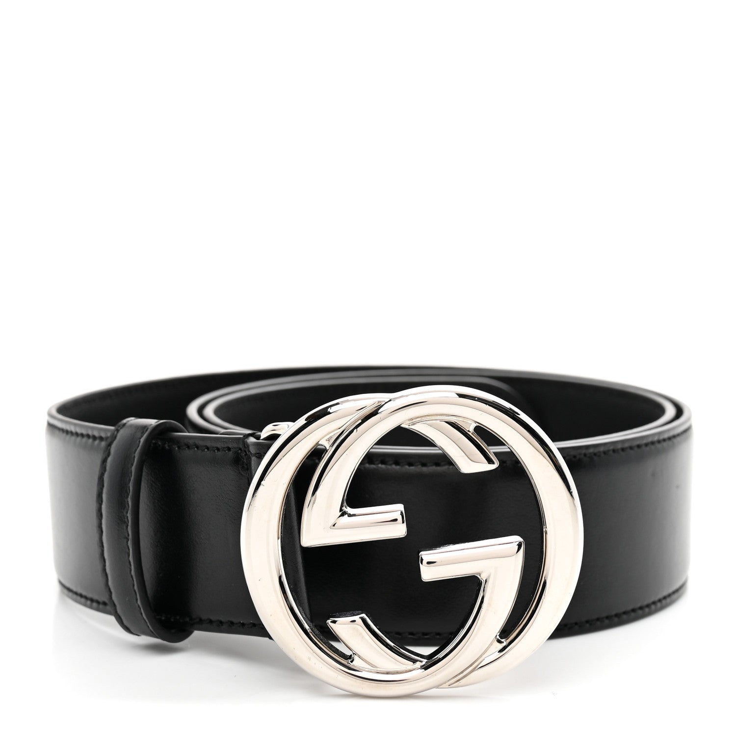 Gucci Plutone Calfskin Interlocking G 40mm Belt 85 34 Black 1 of 5