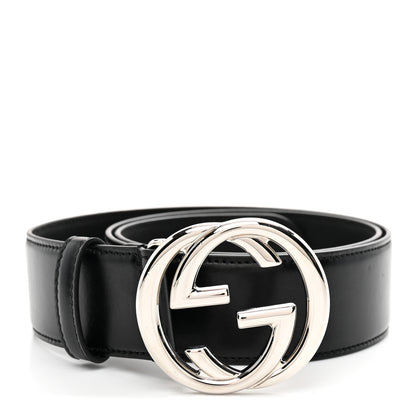 Gucci Plutone Calfskin Interlocking G 40mm Belt 85 34 Black 1 of 5