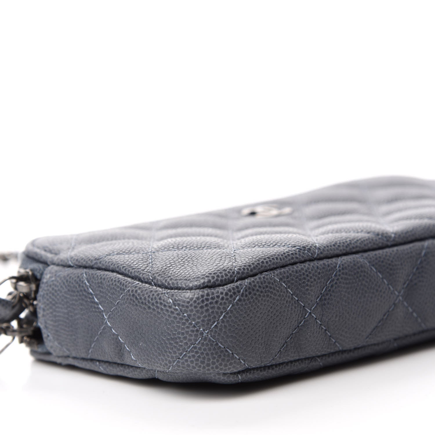 Chanel Caviar Quilted Small Clutch With Chain Grey 6 of 12