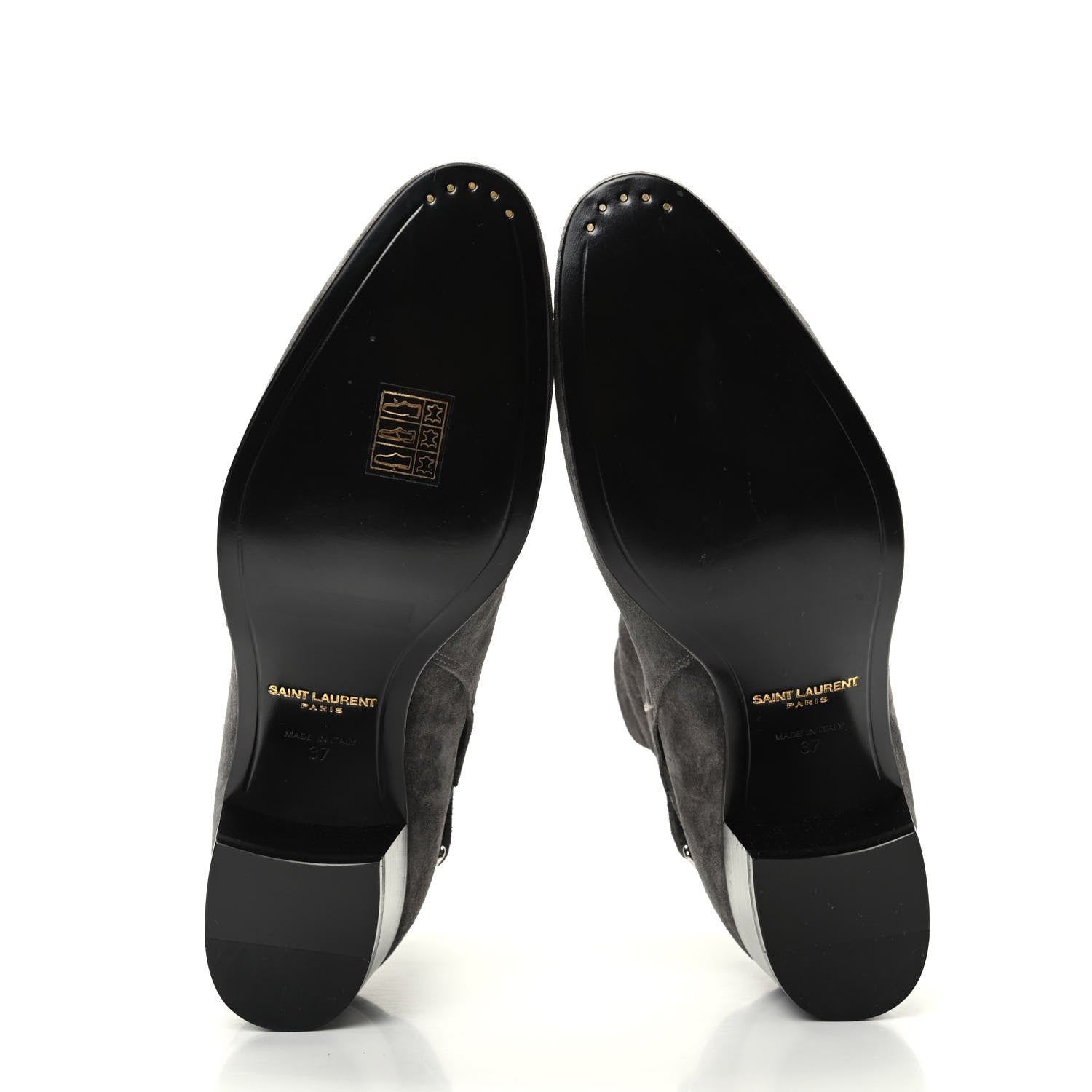 Saint Laurent Suede Womens Blake Ankle Boots 37 Grey 6 of 10