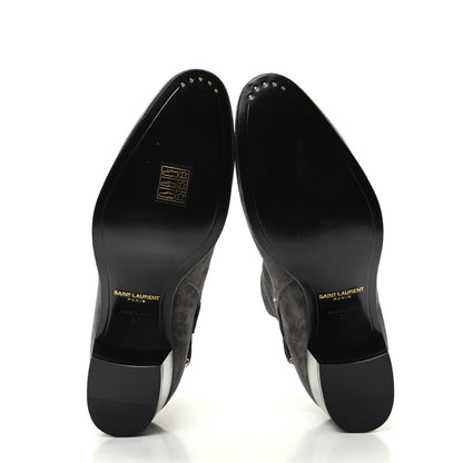 Saint Laurent Suede Womens Blake Ankle Boots 37 Grey 6 of 10