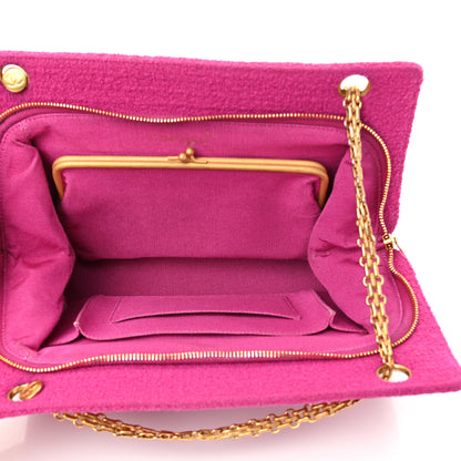 Chanel Wool Quilted Shoulder Bag Pink 6 of 20