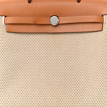 Hermes Toile Vache Calfskin Herbag 30 PM Backpack Natural 9 of 20