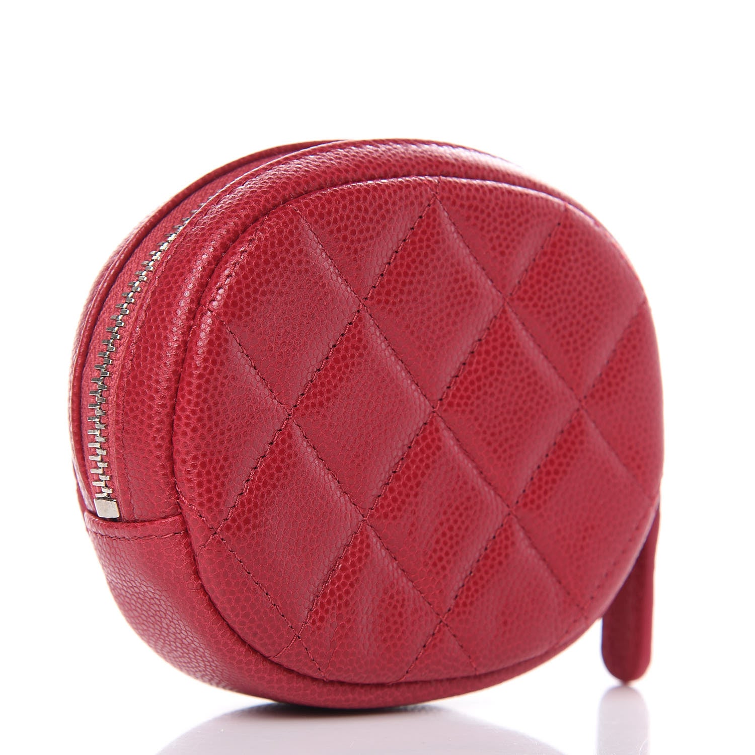 Chanel Caviar Quilted Zip Around Classic Coin Purse Dark Pink 4 of 9