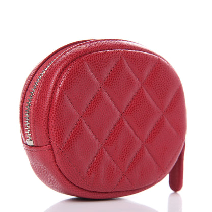Chanel Caviar Quilted Zip Around Classic Coin Purse Dark Pink 4 of 9