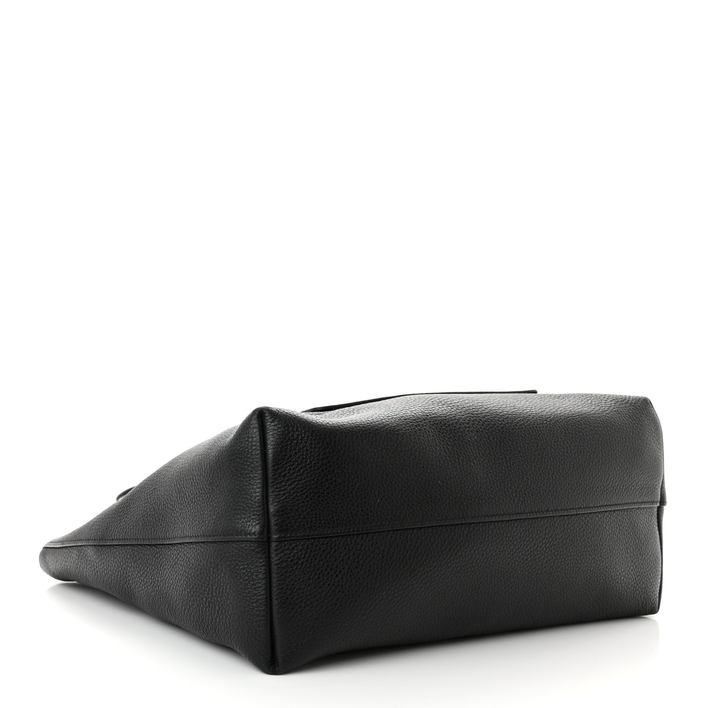 Vitello Daino Pocket Shopping Tote Black