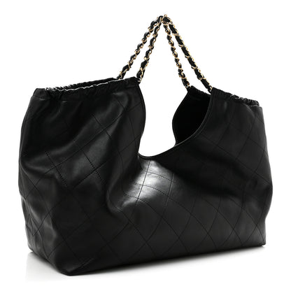 Chanel Lambskin Quilted Neo Cabas Shopping Tote Black 4 of 11