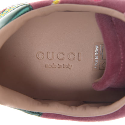 Gucci Velvet Nappa Web Dragon Embroidered Womens Ace Sneakers 36 Tibet Red 7 of 9