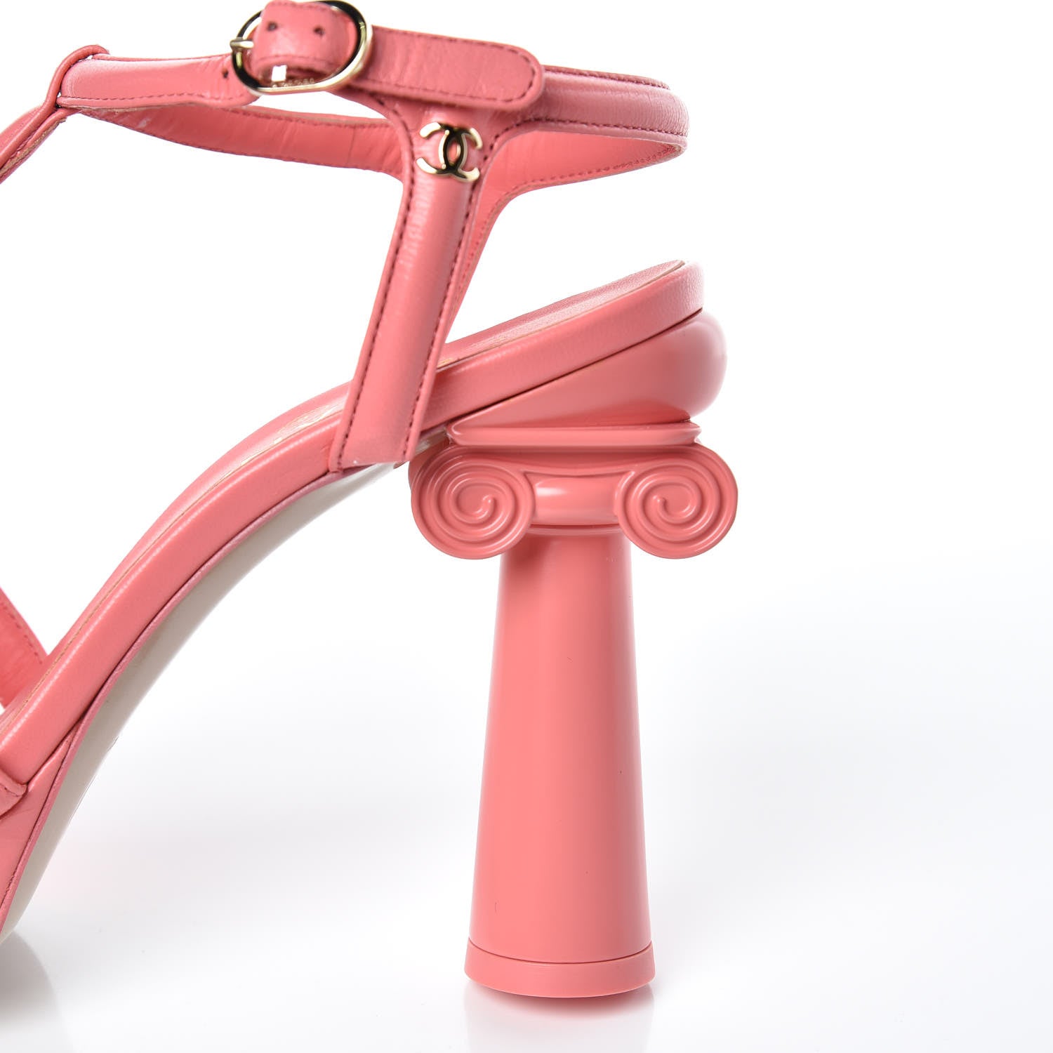 Chanel Goatskin Parthenon Platform Sandals 39 Pink 11 of 12