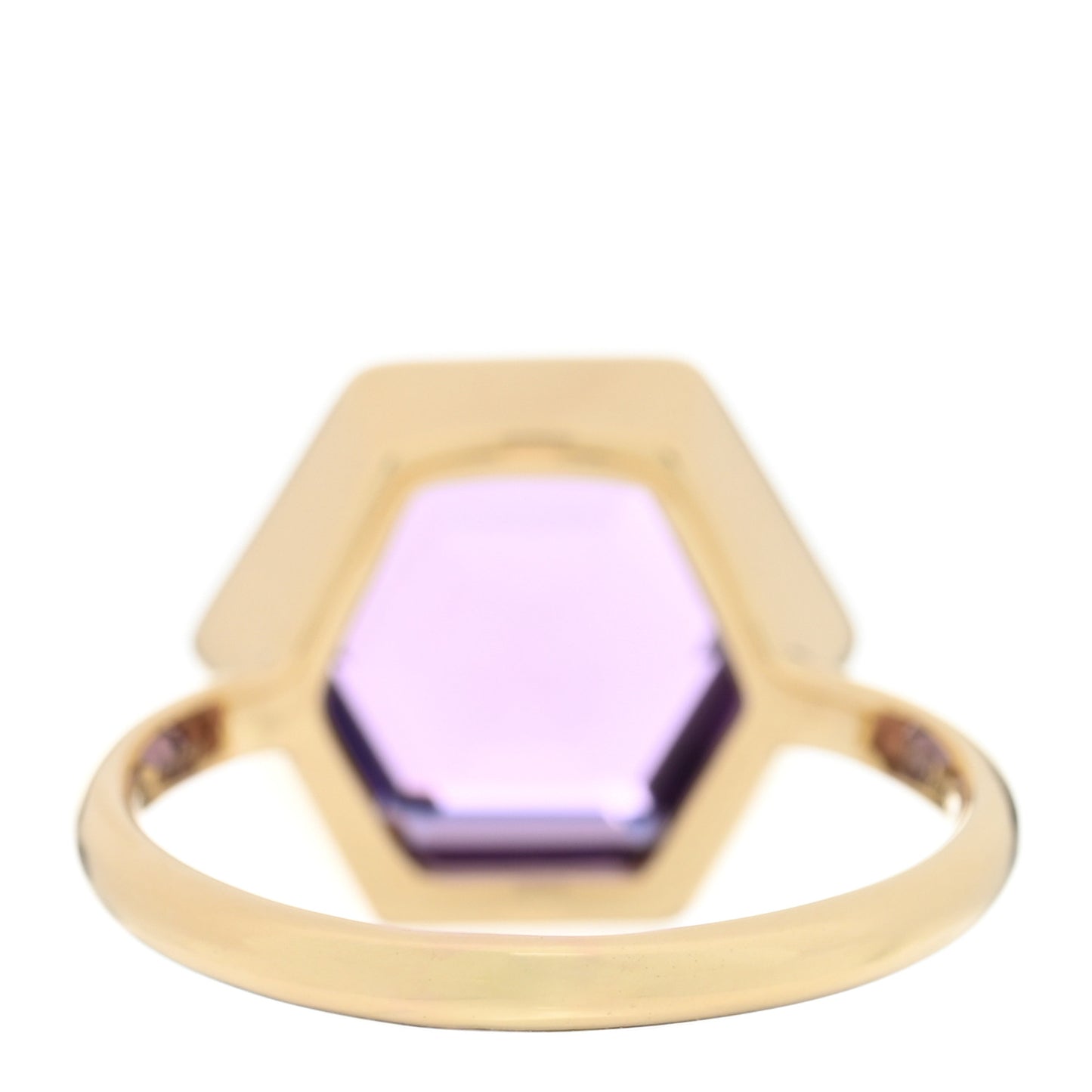 18K Yellow Gold Amethyst Paloma Picasso Studio Hexagon Ring 54 7