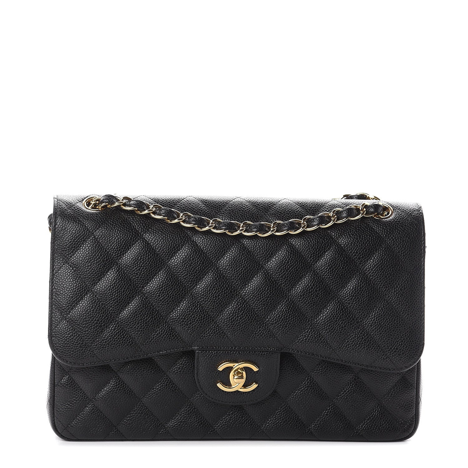 Chanel Caviar Quilted Jumbo Double Flap Black 1 of 10