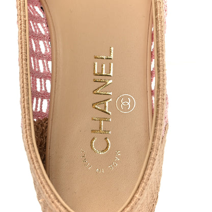 Chanel Raffia Cap Toe Ballerina Flats 36.5 Pink Beige 7 of 10