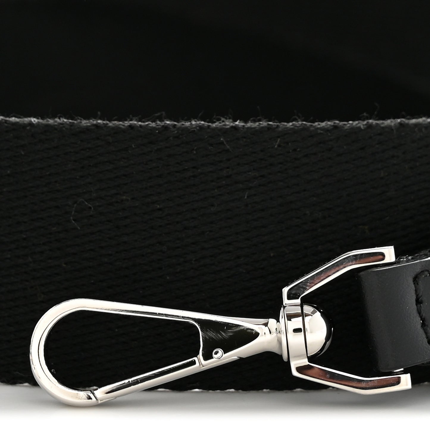 Canvas Calfskin Adjustable Shoulder Strap Black